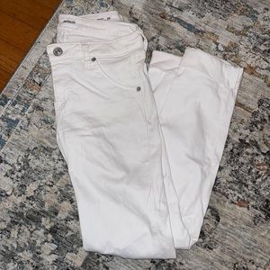 Hudson Bavaria Crop Straight Cuff White Jeans